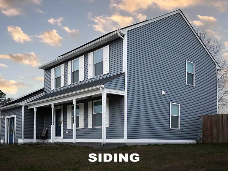 Home-service client social post for a siding project
